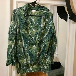 Banana Leaf Printed Button Down